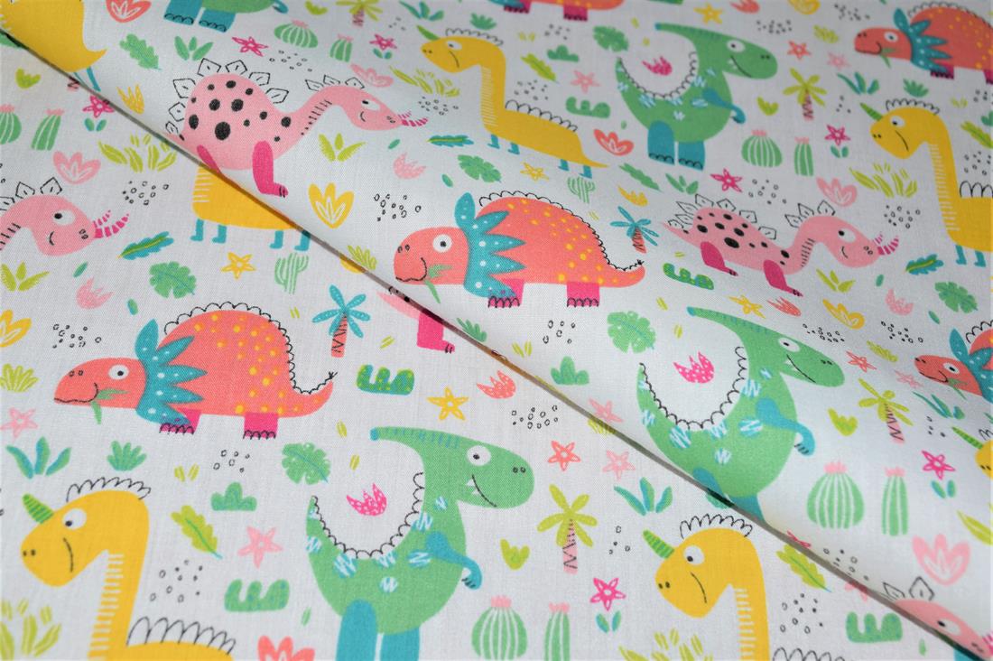 White Printed Polycotton Fabric