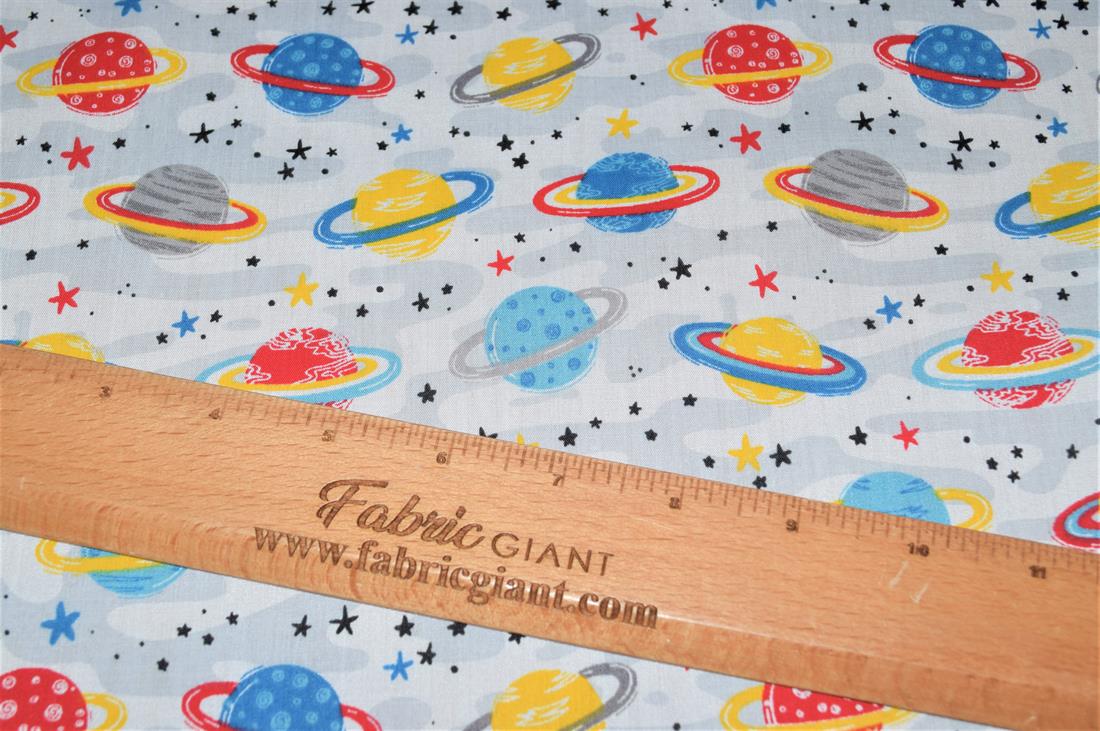 White Printed Polycotton Fabric