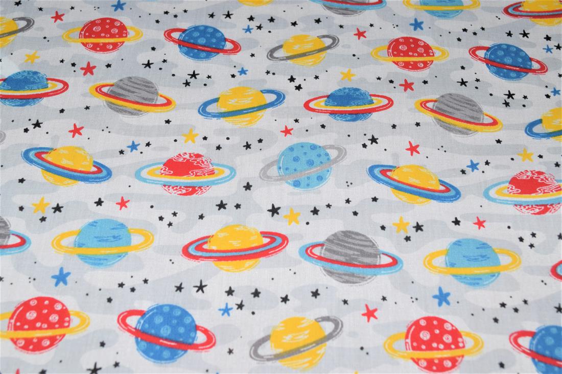 White Printed Polycotton Fabric