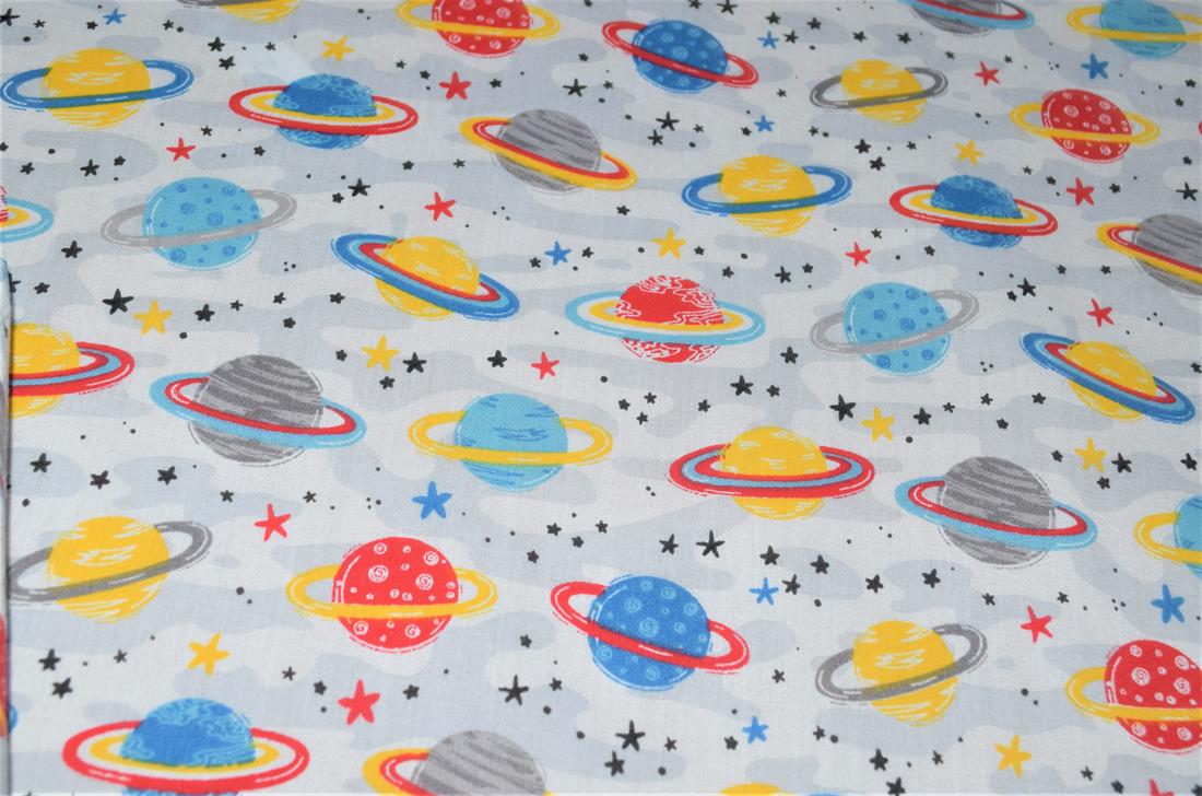 White Printed Polycotton Fabric