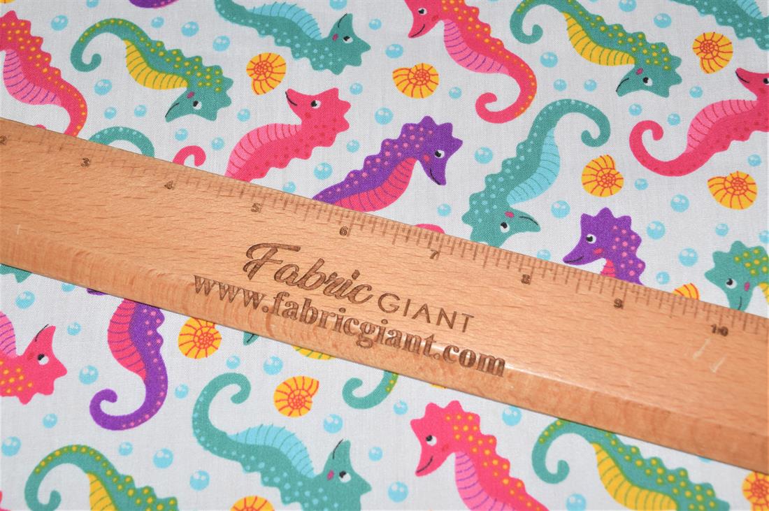 White Printed Polycotton Fabric