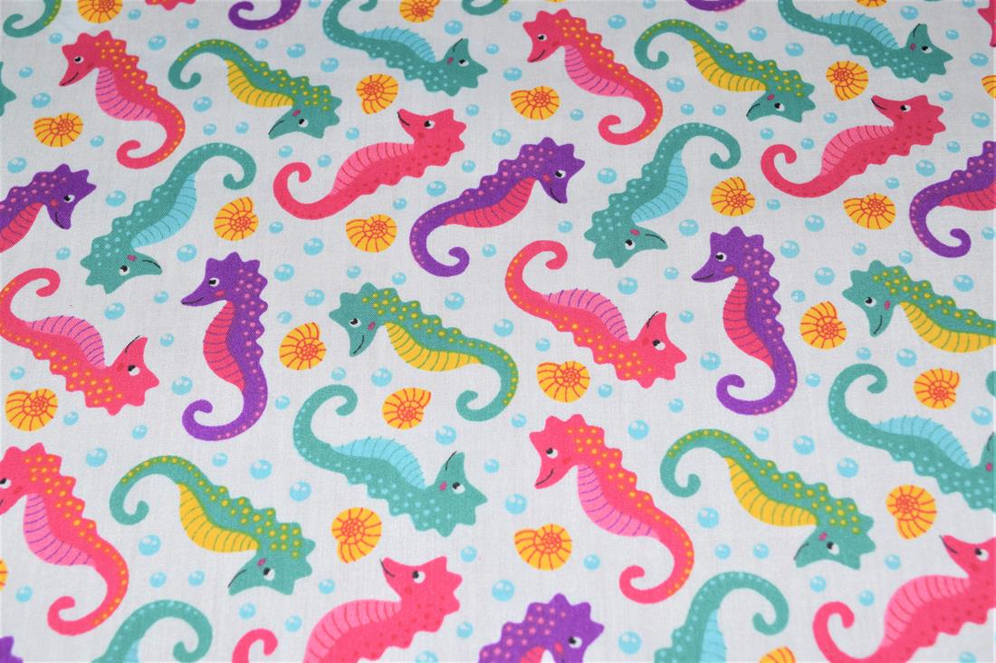 White Printed Polycotton Fabric