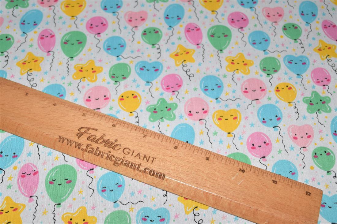 White Printed Polycotton Fabric