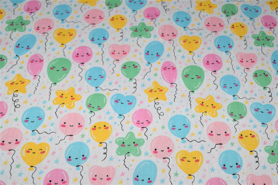 White Printed Polycotton Fabric