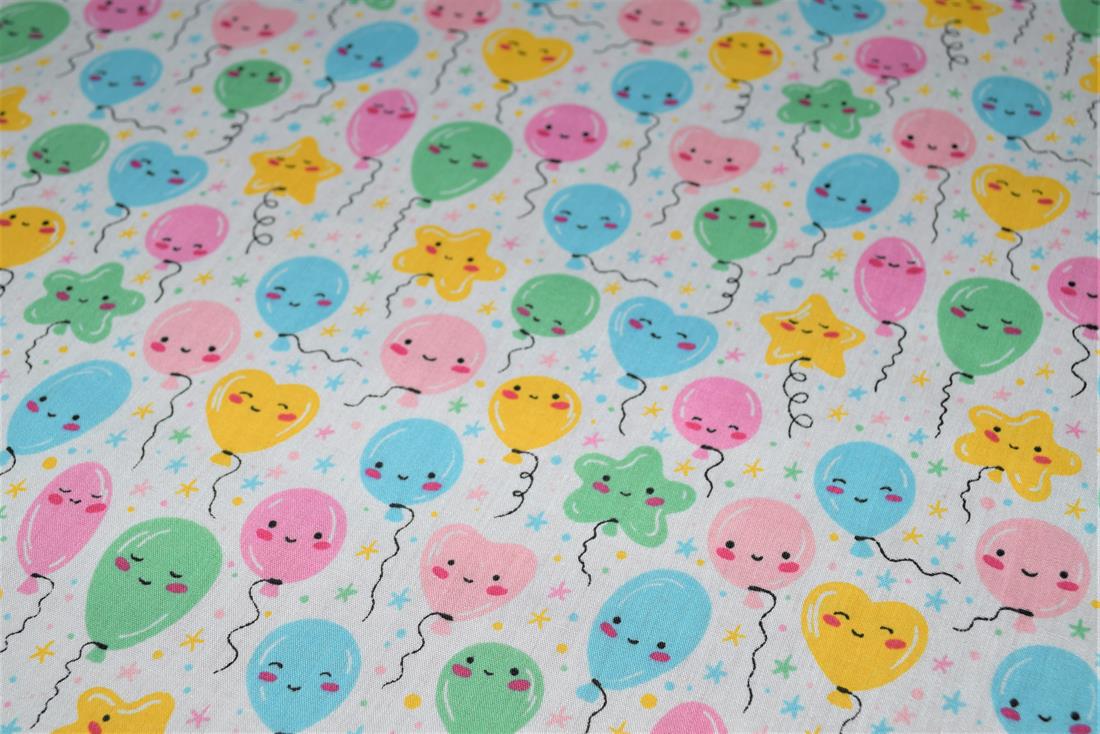 White Printed Polycotton Fabric