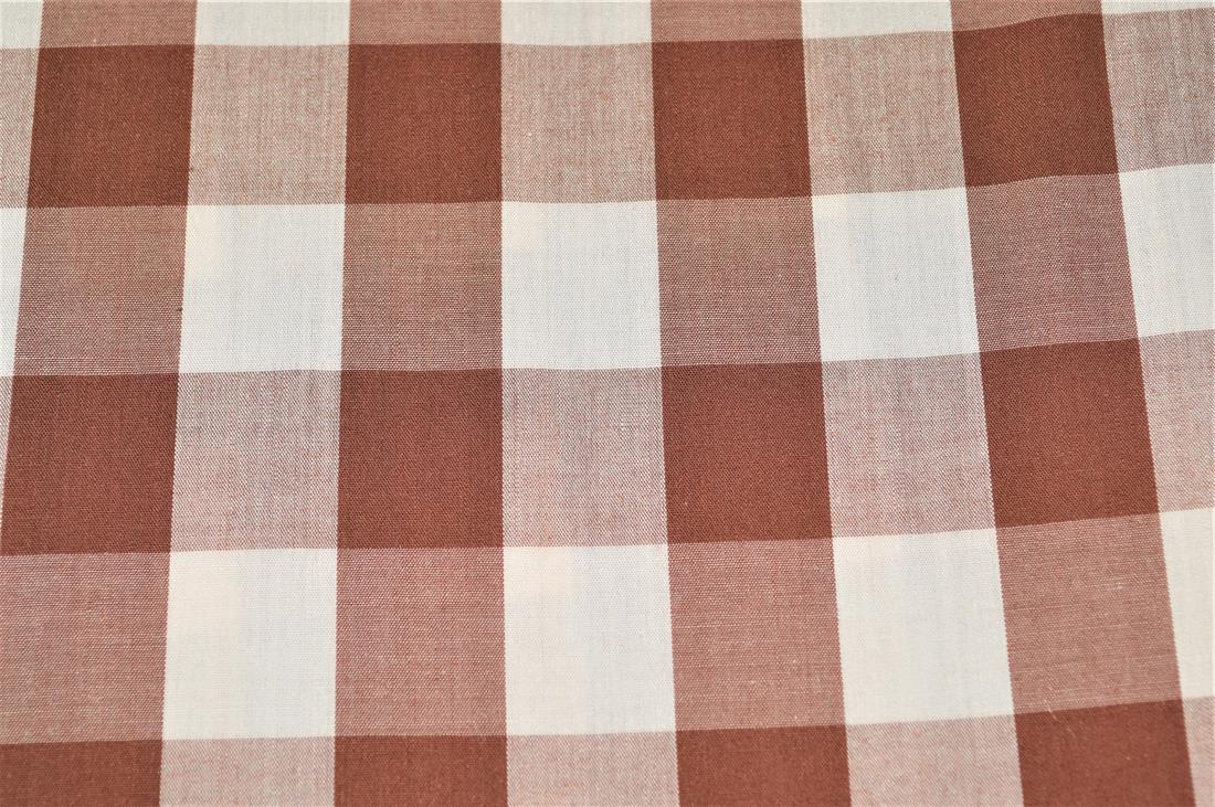 Brown Printed Polycotton Fabric