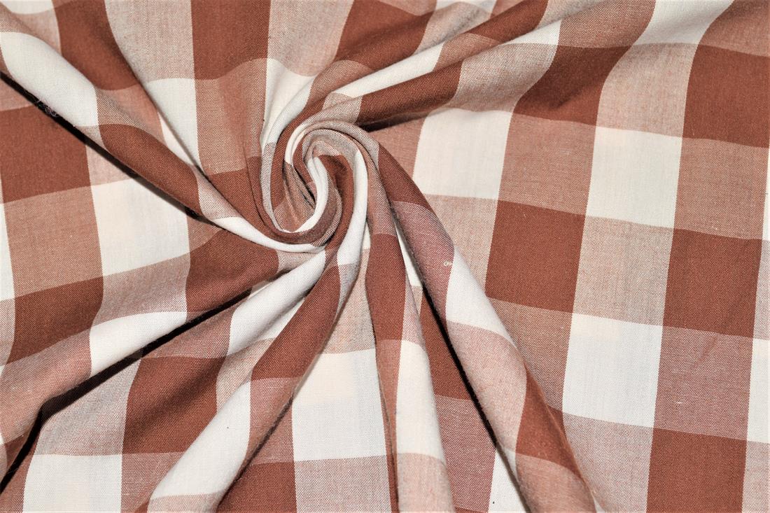 Brown Printed Polycotton Fabric