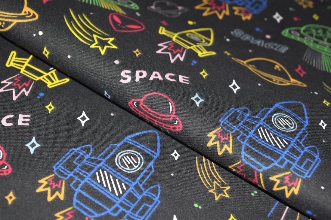 Space Jam Printed Polycotton Fabric