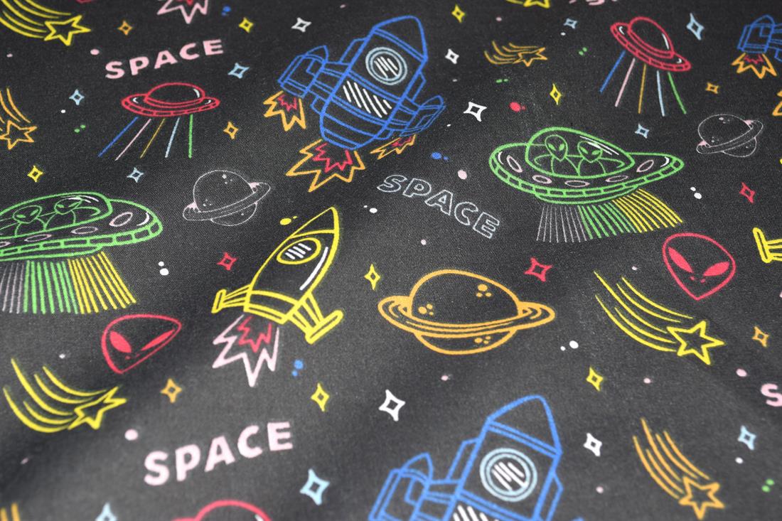 Space Jam Printed Polycotton Fabric