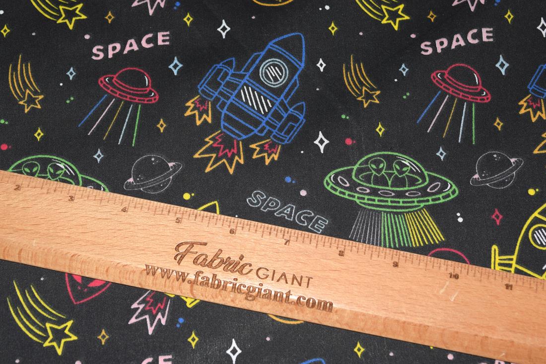 Space Jam Printed Polycotton Fabric