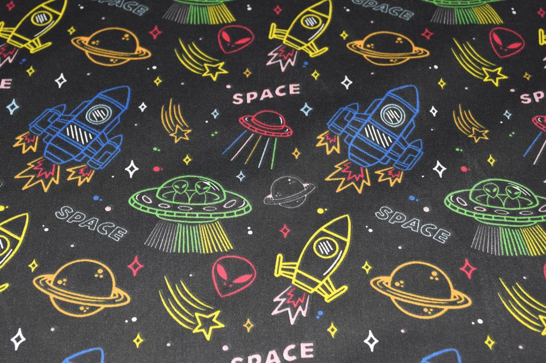 Space Jam Printed Polycotton Fabric