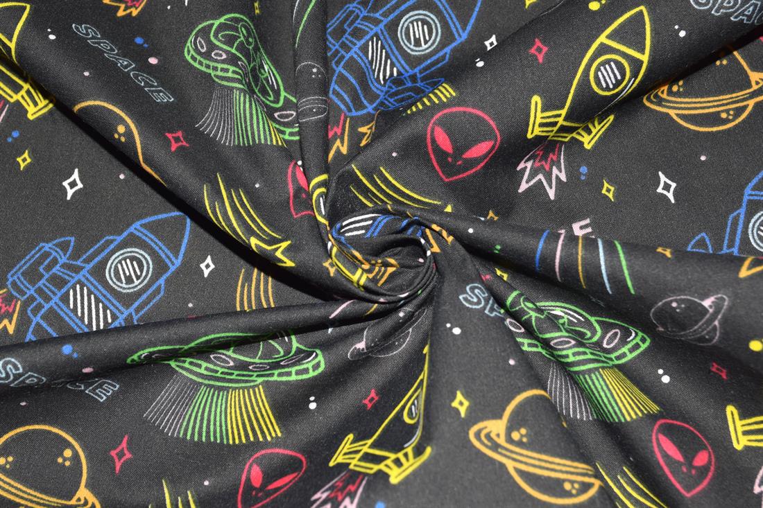 Space Jam Printed Polycotton Fabric