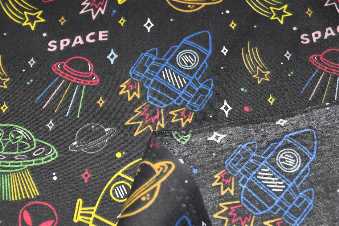 Space Jam Printed Polycotton Fabric