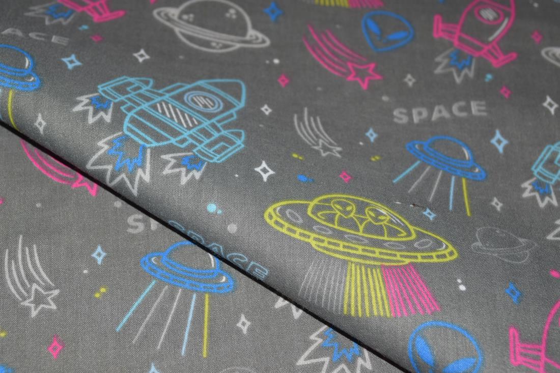 Space Jam Printed Polycotton Fabric