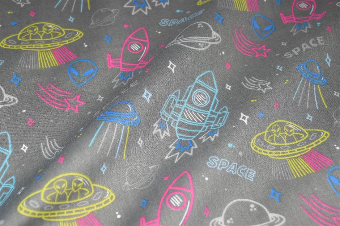 Space Jam Printed Polycotton Fabric
