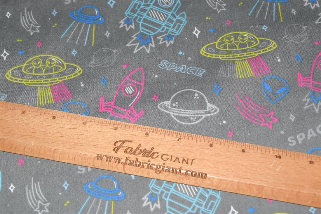 Space Jam Printed Polycotton Fabric