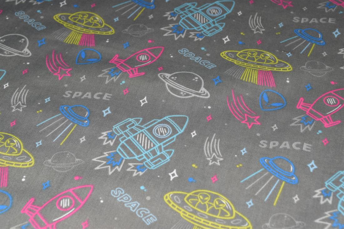 Space Jam Printed Polycotton Fabric