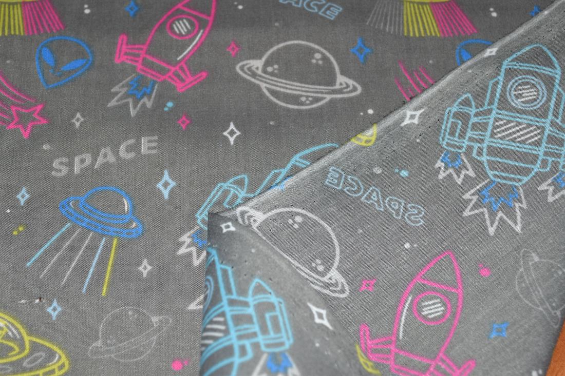 Space Jam Printed Polycotton Fabric