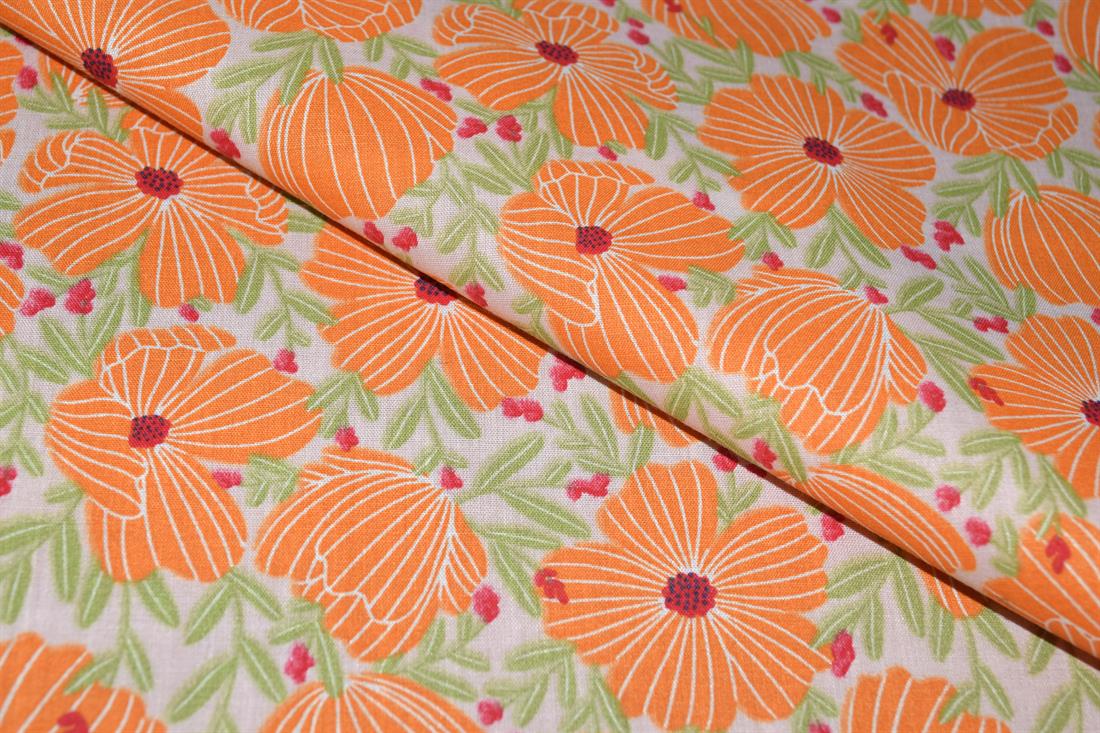 Morris Floral -Printed Polycotton Fabric