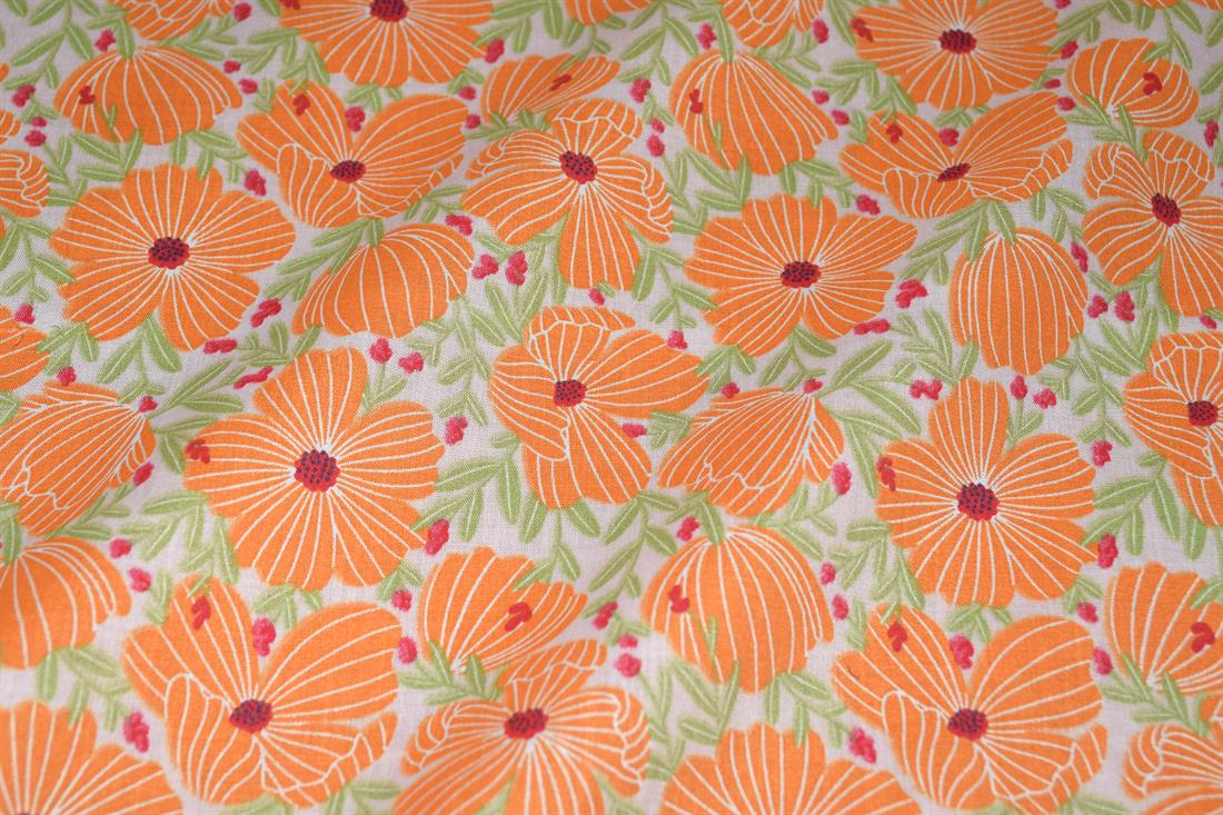 Morris Floral -Printed Polycotton Fabric