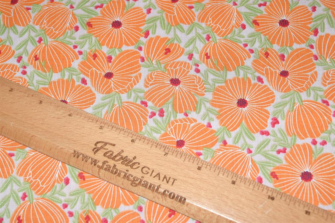 Morris Floral -Printed Polycotton Fabric