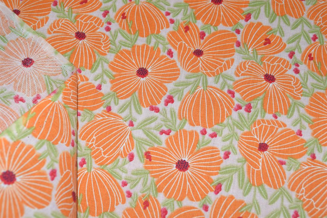 Morris Floral -Printed Polycotton Fabric