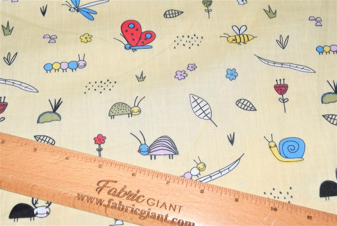 Bugs Life Printed Polycotton Fabric