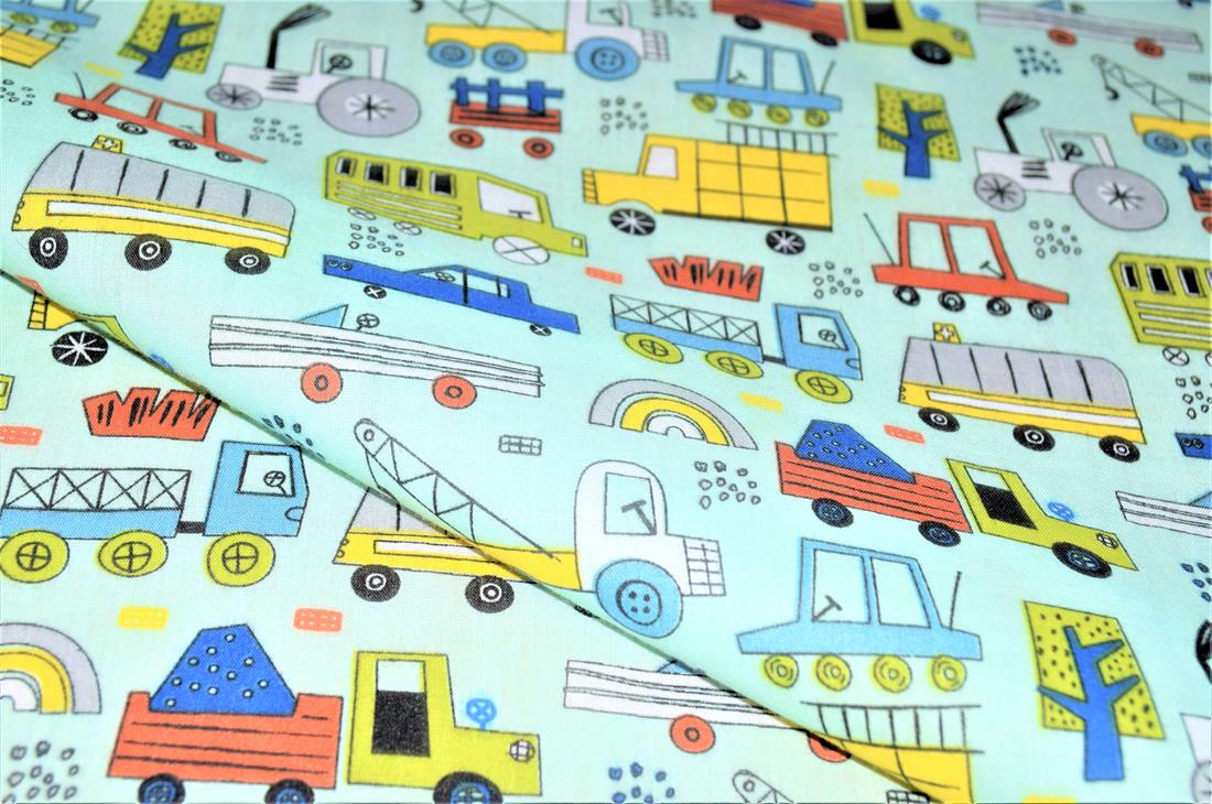 Construction Fun Printed Polycotton Fabric