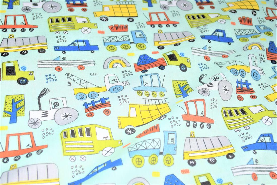 Construction Fun Printed Polycotton Fabric