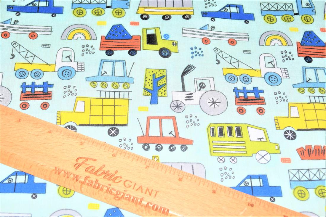 Construction Fun Printed Polycotton Fabric