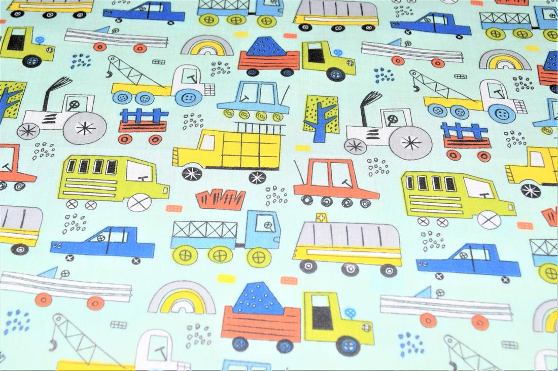 Construction Fun Printed Polycotton Fabric