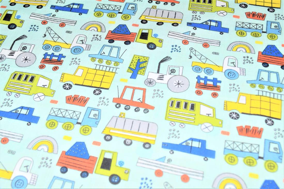 Construction Fun Printed Polycotton Fabric