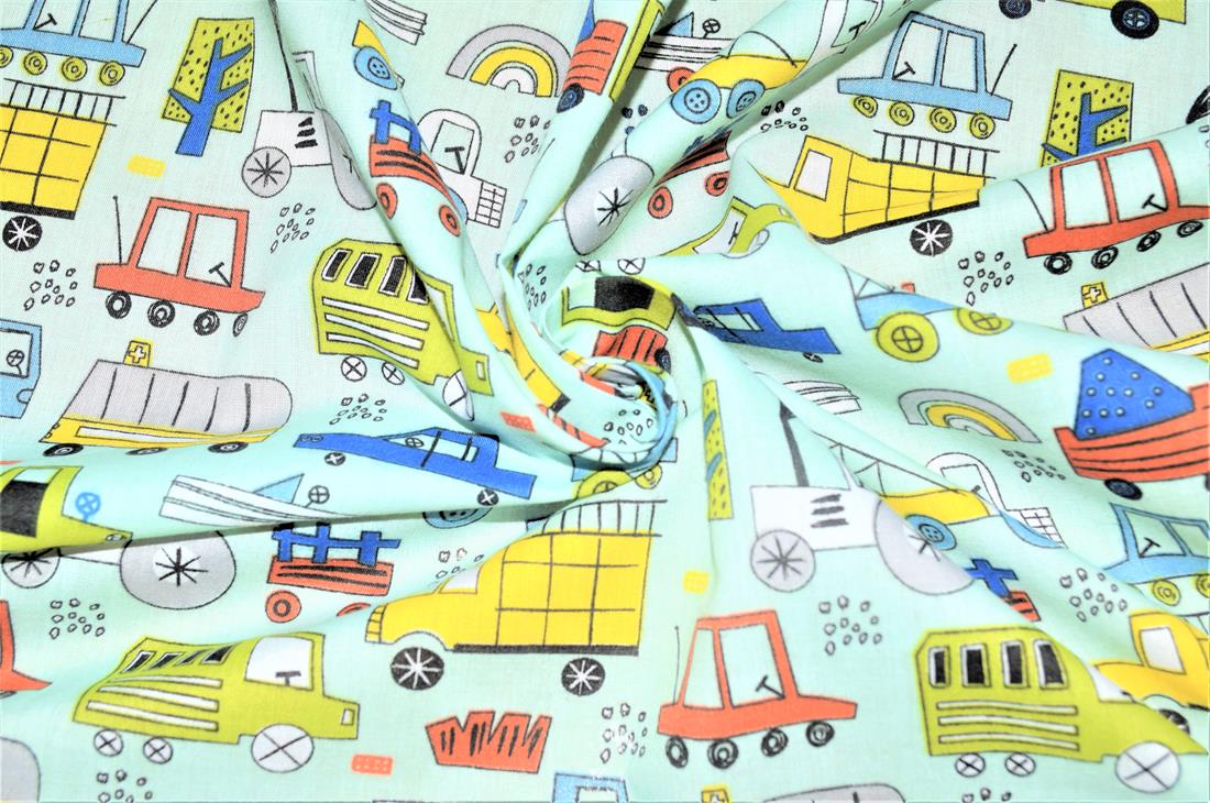 Construction Fun Printed Polycotton Fabric