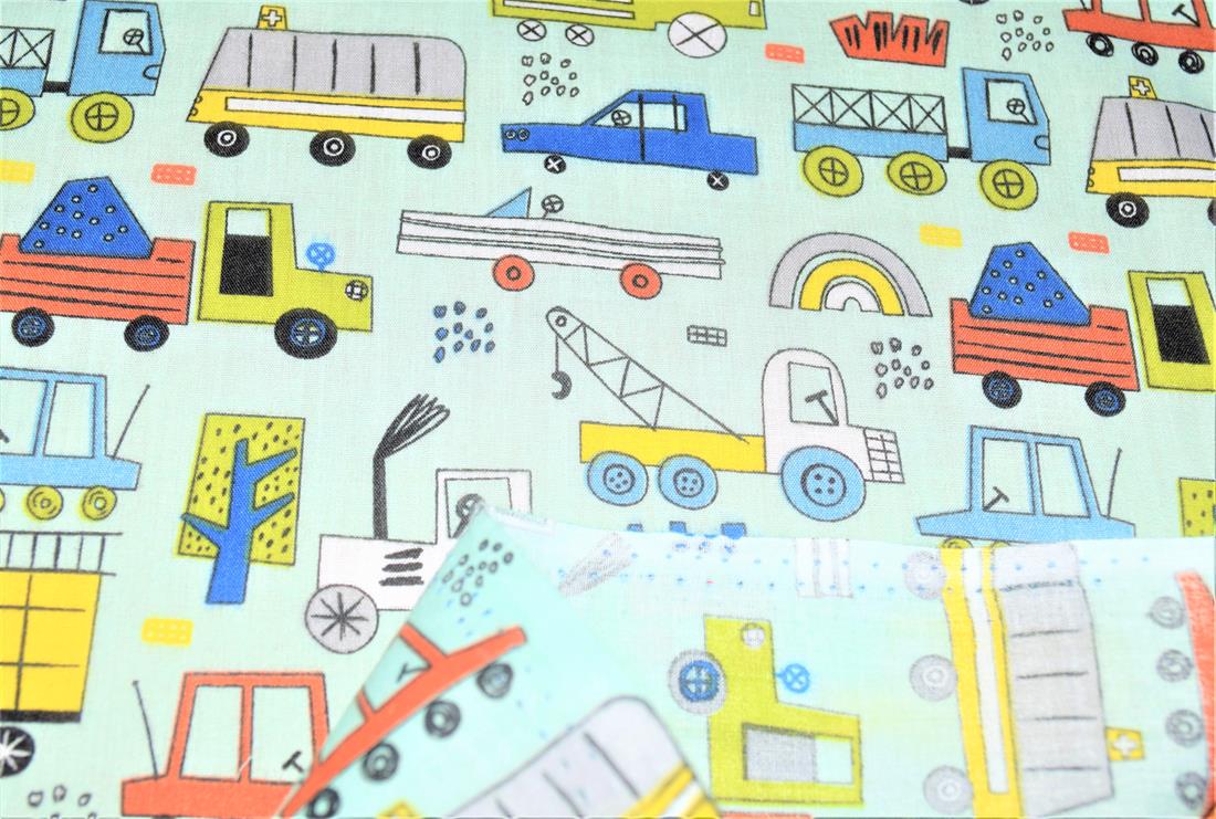 Construction Fun Printed Polycotton Fabric