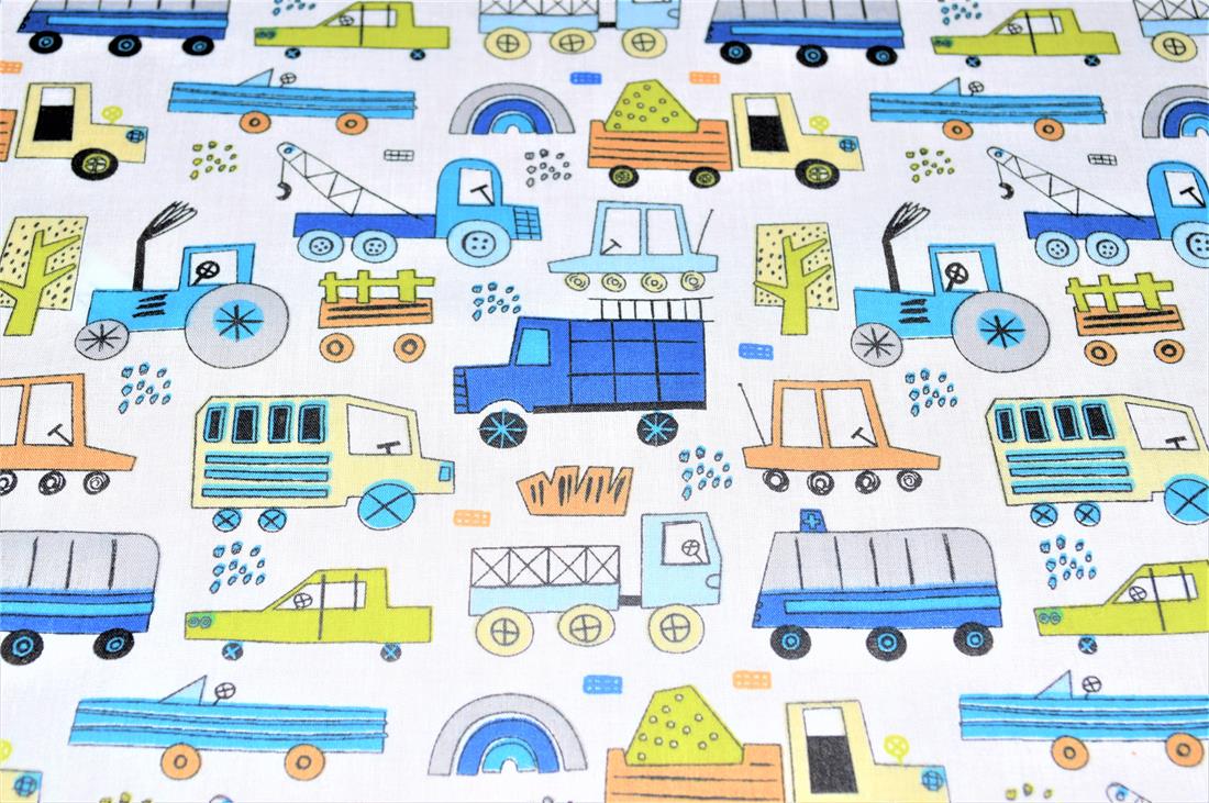 Construction Fun Printed Polycotton Fabric