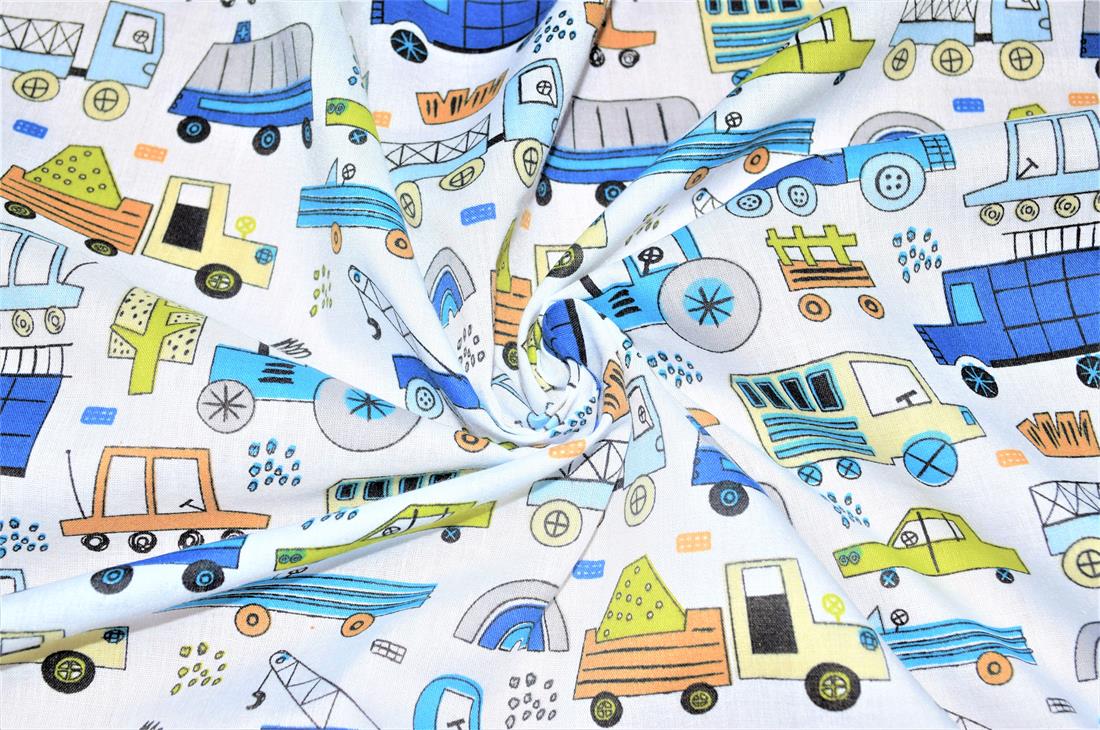 Construction Fun Printed Polycotton Fabric