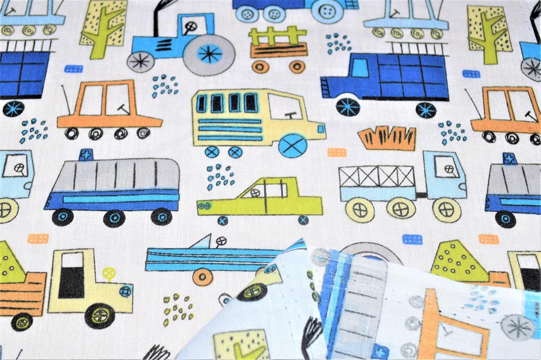 Construction Fun Printed Polycotton Fabric