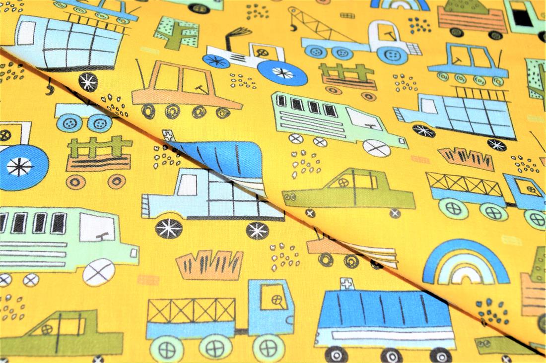 Construction Fun Printed Polycotton Fabric