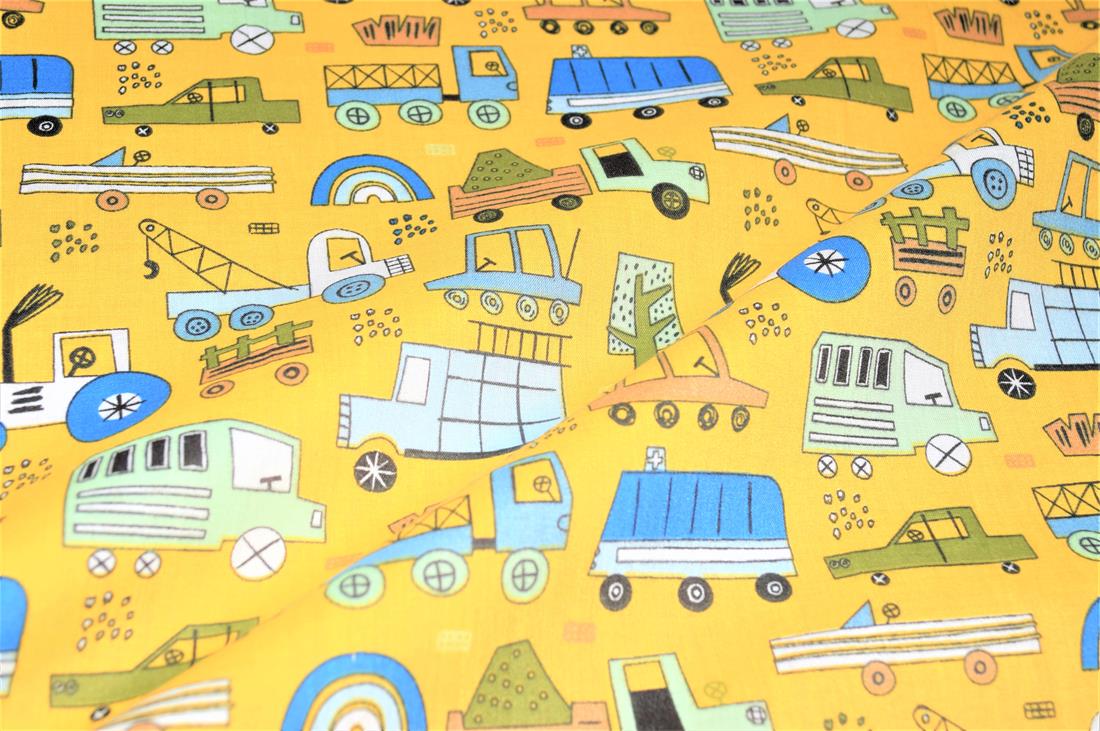 Construction Fun Printed Polycotton Fabric