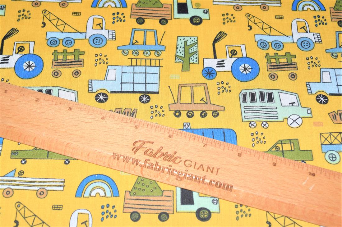 Construction Fun Printed Polycotton Fabric
