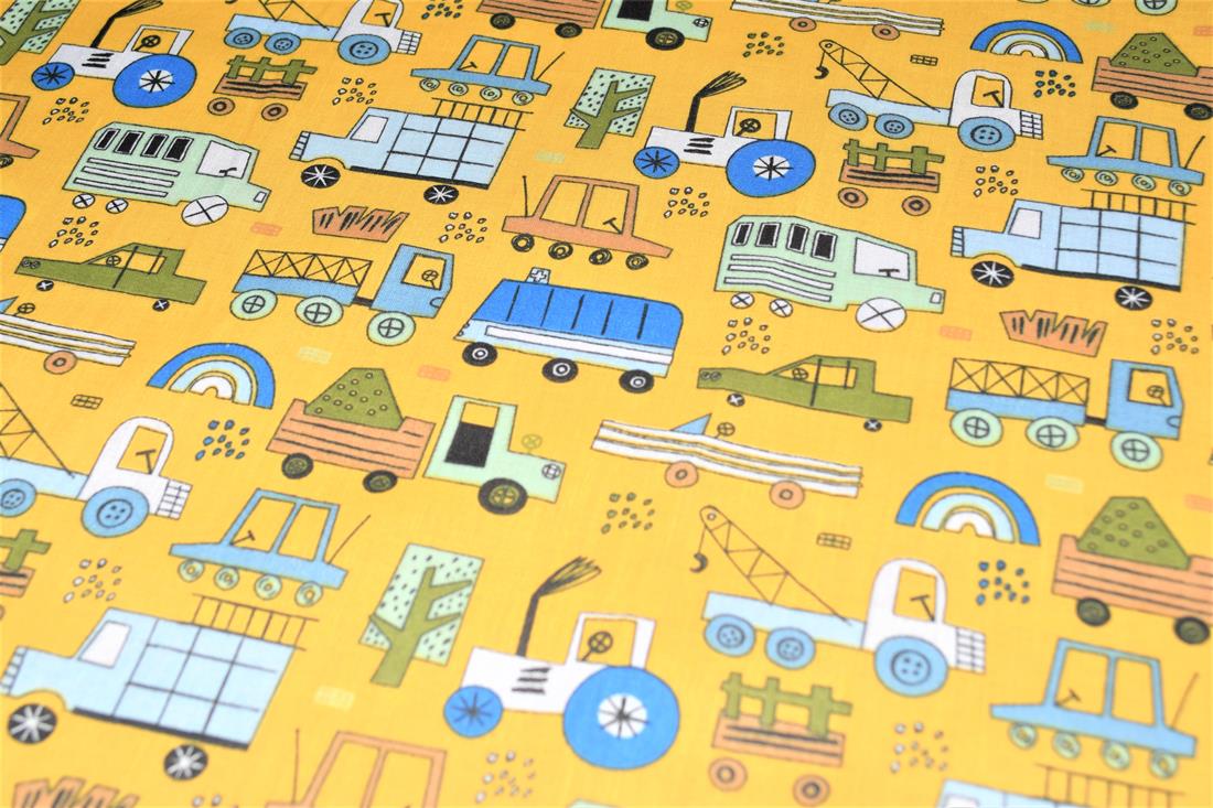 Construction Fun Printed Polycotton Fabric