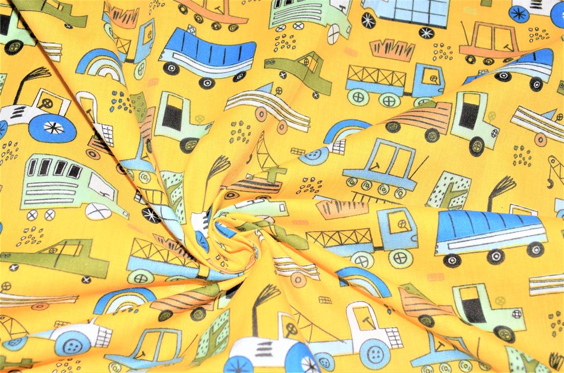 Construction Fun Printed Polycotton Fabric