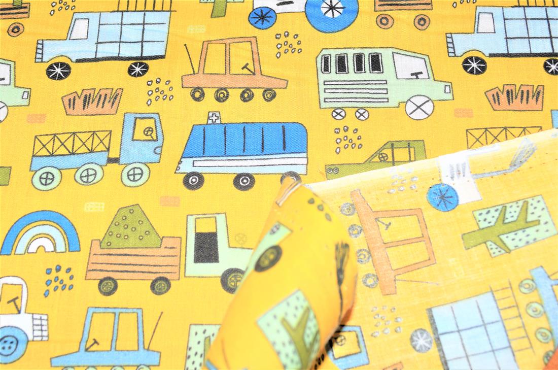 Construction Fun Printed Polycotton Fabric