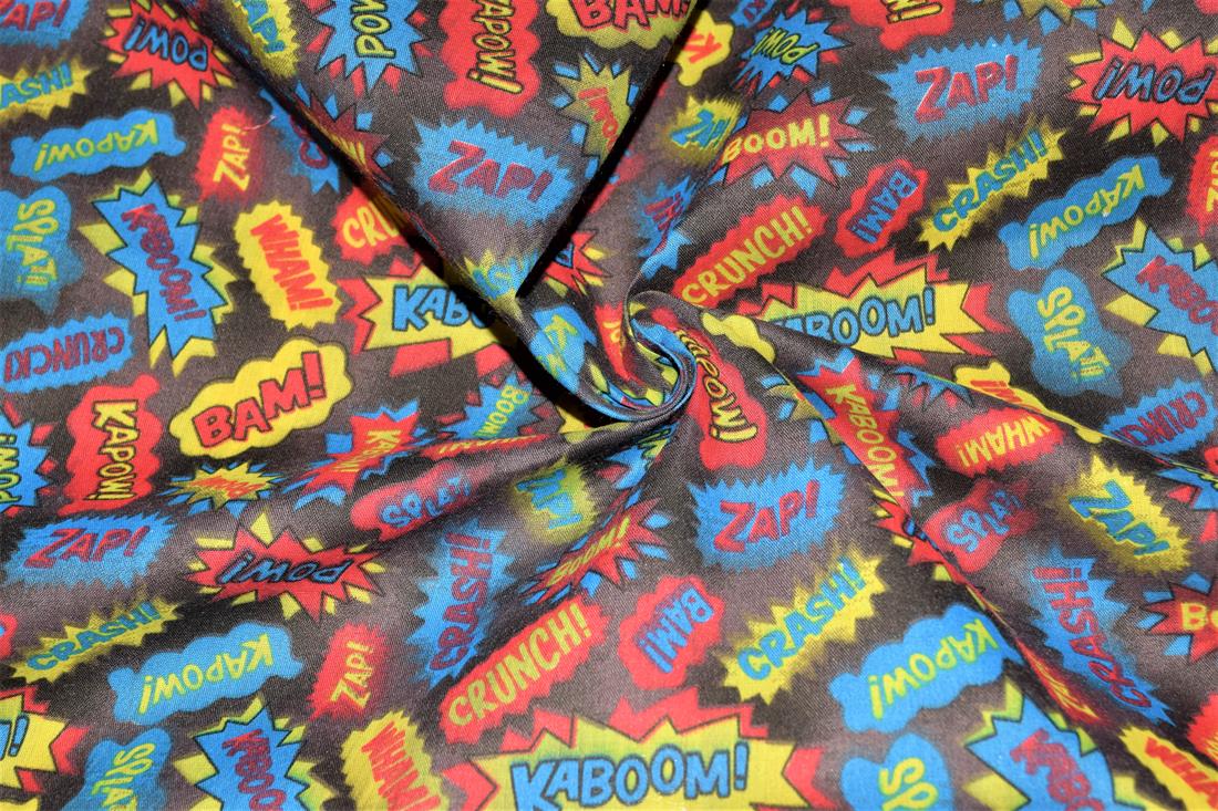 Comic Strips Printed Polycotton Fabric