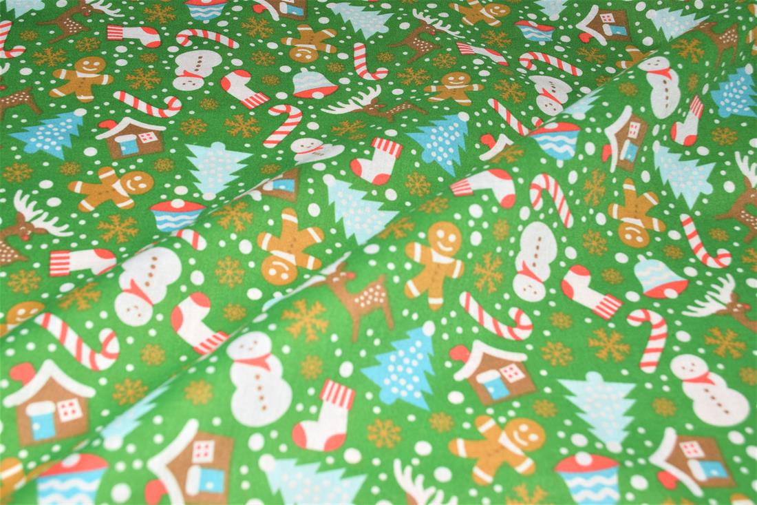Christmas Trees Printed Polycotton Fabric