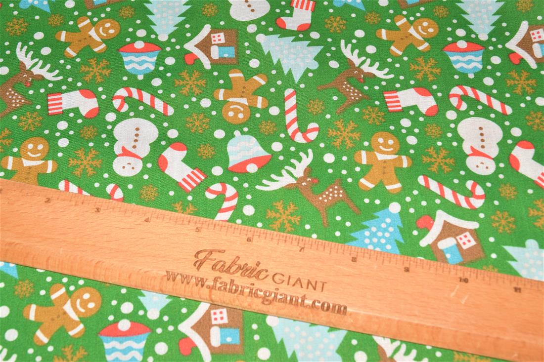 Christmas Trees Printed Polycotton Fabric