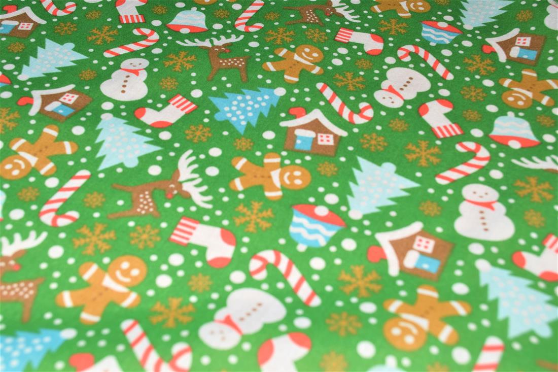 Christmas Trees Printed Polycotton Fabric