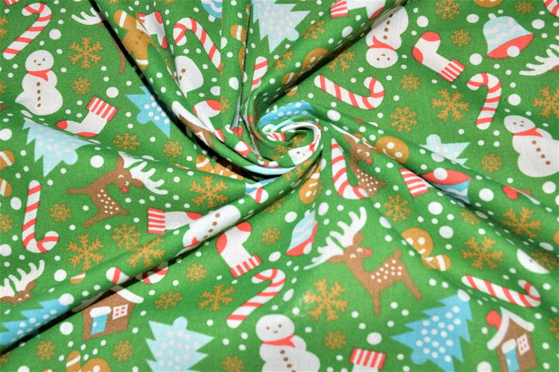 Christmas Trees Printed Polycotton Fabric