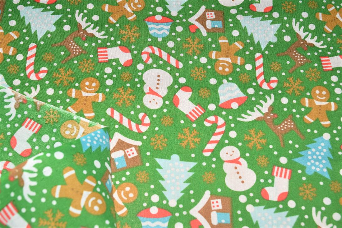Christmas Trees Printed Polycotton Fabric