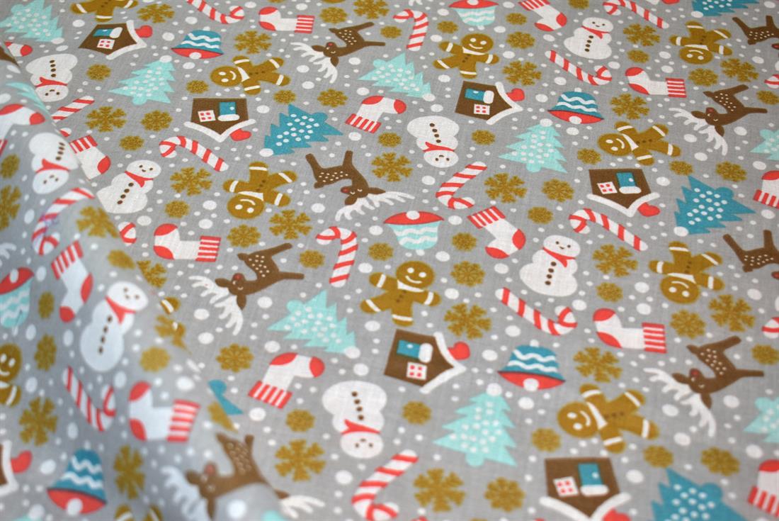 Christmas Trees Printed Polycotton Fabric